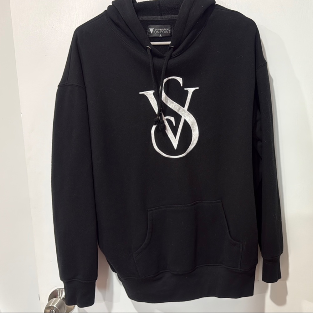 Victoria's Secret Black and White Hoodie Sweatshirt